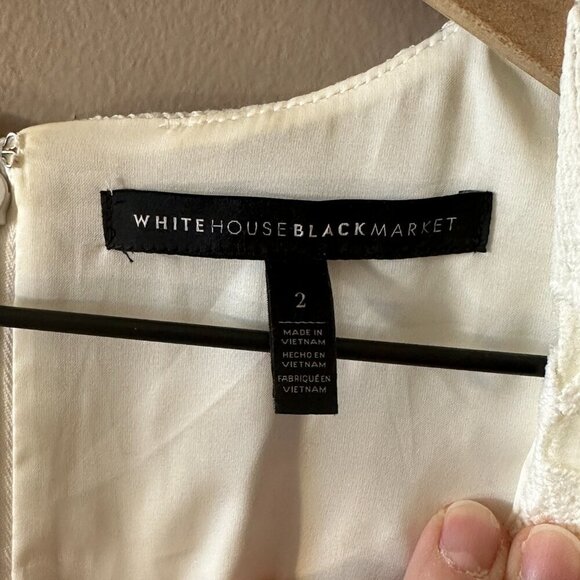 Women's 2 WHBM White Eyelet Sleeveless Dress Vneck Embroidered Lace - Picture 6 of 9